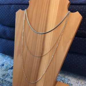 Urban outfitters layered silver chains necklace